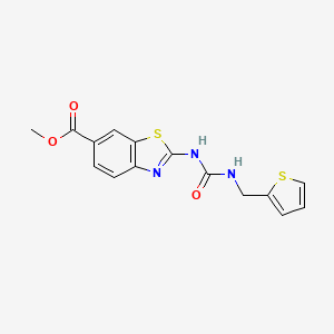molecular formula C15H13N3O3S2 B2535838 Methyl 2-(3-(thiophen-2-ylmethyl)ureido)benzo[d]thiazole-6-carboxylate CAS No. 1206986-70-0