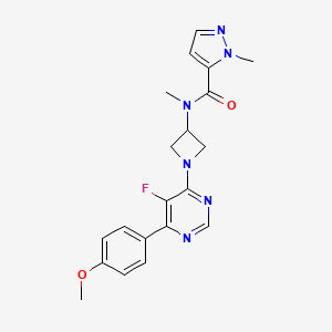 N-[1-[5-Fluoro-6-(4-methoxyphenyl)pyrimidin-4-yl]azetidin-3-yl]-N,2-dimethylpyrazole-3-carboxamide