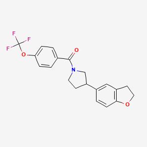 3-(2,3-Dihydro-1-benzofuran-5-yl)-1-[4-(trifluoromethoxy)benzoyl]pyrrolidine