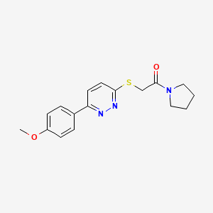 molecular formula C17H19N3O2S B2535877 2-{[6-(4-methoxyphenyl)pyridazin-3-yl]sulfanyl}-1-(pyrrolidin-1-yl)ethan-1-one CAS No. 626222-88-6