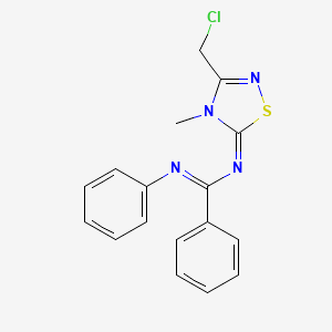 N-[3-(chloromethyl)-4-methyl-4,5-dihydro-1,2,4-thiadiazol-5-ylidene]-N'-phenylbenzenecarboximidamide