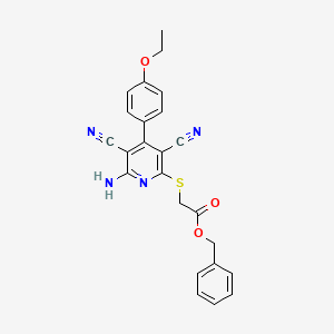 Benzyl {[6-amino-3,5-dicyano-4-(4-ethoxyphenyl)pyridin-2-yl]sulfanyl}acetate