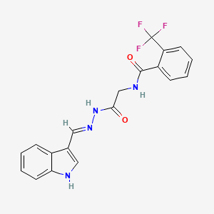 (E)-N-(2-(2-((1H-indol-3-yl)methylene)hydrazinyl)-2-oxoethyl)-2-(trifluoromethyl)benzamide