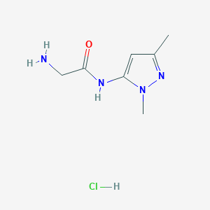 molecular formula C7H13ClN4O B2535907 2-amino-N-(1,3-dimethyl-1H-pyrazol-5-yl)acetamide hydrochloride CAS No. 1573548-28-3