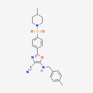 5-[(4-Methylbenzyl)amino]-2-{4-[(4-methylpiperidin-1-yl)sulfonyl]phenyl}-1,3-oxazole-4-carbonitrile