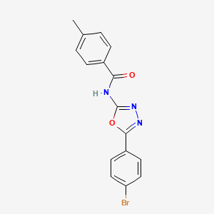 molecular formula C16H12BrN3O2 B2535948 N-[5-(4-bromophenyl)-1,3,4-oxadiazol-2-yl]-4-methylbenzamide CAS No. 891127-04-1