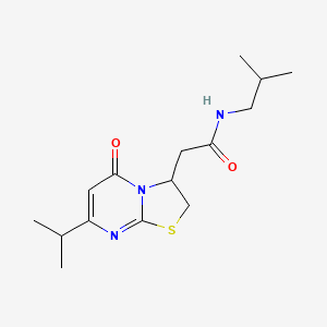 molecular formula C15H23N3O2S B2536011 N-(2-methylpropyl)-2-[5-oxo-7-(propan-2-yl)-2H,3H,5H-[1,3]thiazolo[3,2-a]pyrimidin-3-yl]acetamide CAS No. 953257-10-8