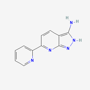 molecular formula C11H9N5 B2536032 6-(pyridin-2-yl)-1H-pyrazolo[3,4-b]pyridin-3-amine CAS No. 946385-33-7