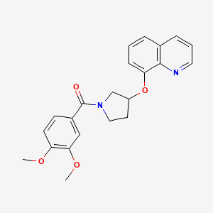 (3,4-Dimethoxyphenyl)(3-(quinolin-8-yloxy)pyrrolidin-1-yl)methanone