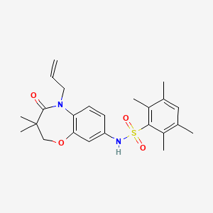 N-(5-allyl-3,3-dimethyl-4-oxo-2,3,4,5-tetrahydrobenzo[b][1,4]oxazepin-8-yl)-2,3,5,6-tetramethylbenzenesulfonamide