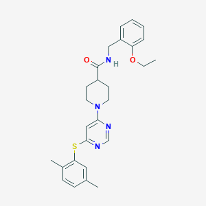 1-{6-[(2,5-dimethylphenyl)sulfanyl]pyrimidin-4-yl}-N-[(2-ethoxyphenyl)methyl]piperidine-4-carboxamide