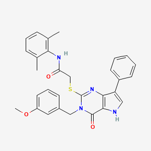 molecular formula C30H28N4O3S B2536067 N-(2,6-dimethylphenyl)-2-({3-[(3-methoxyphenyl)methyl]-4-oxo-7-phenyl-3H,4H,5H-pyrrolo[3,2-d]pyrimidin-2-yl}sulfanyl)acetamide CAS No. 1794959-09-3