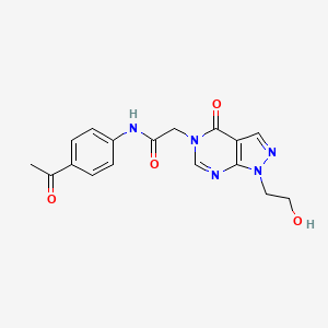 N-(4-acetylphenyl)-2-[1-(2-hydroxyethyl)-4-oxopyrazolo[3,4-d]pyrimidin-5-yl]acetamide