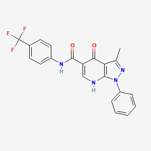 3-methyl-4-oxo-1-phenyl-N-(4-(trifluoromethyl)phenyl)-4,7-dihydro-1H-pyrazolo[3,4-b]pyridine-5-carboxamide