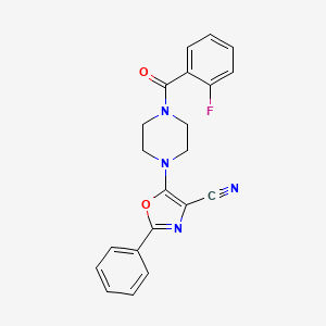 5-(4-(2-Fluorobenzoyl)piperazin-1-yl)-2-phenyloxazole-4-carbonitrile
