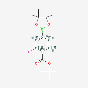 Tert-butyl 2-fluoro-4-(4,4,5,5-tetramethyl-1,3,2-dioxaborolan-2-yl)(1,2,3,4,5,6-13C6)cyclohexa-1,3,5-triene-1-carboxylate