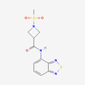 molecular formula C11H12N4O3S2 B2536121 N-(2,1,3-BENZOTHIADIAZOL-4-YL)-1-METHANESULFONYLAZETIDINE-3-CARBOXAMIDE CAS No. 1428373-18-5
