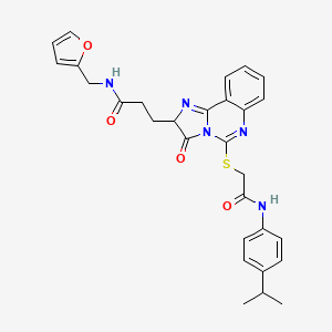 N-[(furan-2-yl)methyl]-3-{3-oxo-5-[({[4-(propan-2-yl)phenyl]carbamoyl}methyl)sulfanyl]-2H,3H-imidazo[1,2-c]quinazolin-2-yl}propanamide