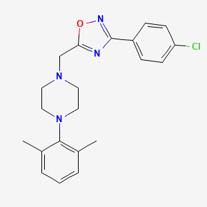 molecular formula C21H23ClN4O B2536157 1-{[3-(4-氯苯基)-1,2,4-恶二唑-5-基]甲基}-4-(2,6-二甲苯基)哌嗪 CAS No. 860784-30-1