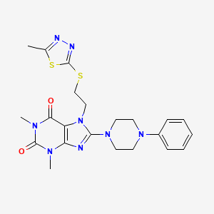 1,3-dimethyl-7-(2-((5-methyl-1,3,4-thiadiazol-2-yl)thio)ethyl)-8-(4-phenylpiperazin-1-yl)-1H-purine-2,6(3H,7H)-dione