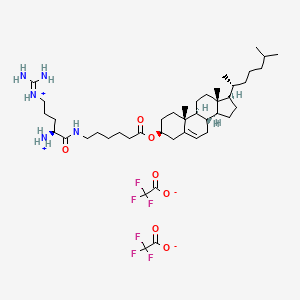 cholest-5-en-3-ol(3beta)-3-[6-[[(2S)-2-amino-5-[(aminoiminomethyl)amino]-1-oxopentyl]amino]hexanoate],2,2,2-trifluoroacetate(1:2)