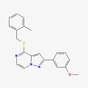 2-(3-Methoxyphenyl)-4-[(2-methylbenzyl)thio]pyrazolo[1,5-a]pyrazine