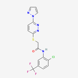 2-((6-(1H-pyrazol-1-yl)pyridazin-3-yl)thio)-N-(2-chloro-5-(trifluoromethyl)phenyl)acetamide