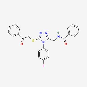N-[[4-(4-fluorophenyl)-5-phenacylsulfanyl-1,2,4-triazol-3-yl]methyl]benzamide