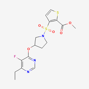 Methyl 3-((3-((6-ethyl-5-fluoropyrimidin-4-yl)oxy)pyrrolidin-1-yl)sulfonyl)thiophene-2-carboxylate