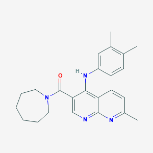 B2536214 3-(azepan-1-ylcarbonyl)-N-(3,4-dimethylphenyl)-7-methyl-1,8-naphthyridin-4-amine CAS No. 1251632-97-9
