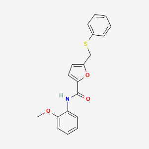 molecular formula C19H17NO3S B2536233 N-(2-methoxyphenyl)-5-[(phenylsulfanyl)methyl]furan-2-carboxamide CAS No. 868154-34-1