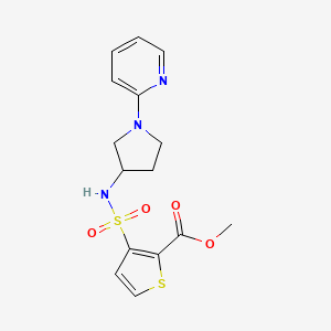 molecular formula C15H17N3O4S2 B2536240 methyl 3-{[1-(pyridin-2-yl)pyrrolidin-3-yl]sulfamoyl}thiophene-2-carboxylate CAS No. 1798524-55-6