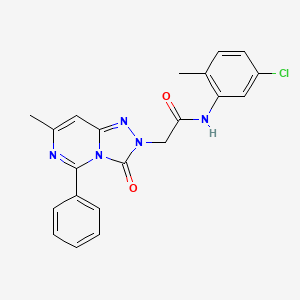 molecular formula C21H18ClN5O2 B2536262 N-(5-chloro-2-methylphenyl)-2-{7-methyl-3-oxo-5-phenyl-2H,3H-[1,2,4]triazolo[4,3-c]pyrimidin-2-yl}acetamide CAS No. 1251557-43-3