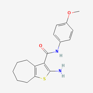 molecular formula C17H20N2O2S B2536296 2-amino-N-(4-methoxyphenyl)-5,6,7,8-tetrahydro-4H-cyclohepta[b]thiophene-3-carboxamide CAS No. 419546-08-0