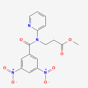 molecular formula C16H14N4O7 B2536387 Methyl 3-[(3,5-dinitrobenzoyl)(2-pyridinyl)amino]propanoate CAS No. 326617-59-8