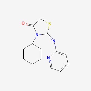 (2E)-3-cyclohexyl-2-(pyridin-2-ylimino)-1,3-thiazolidin-4-one