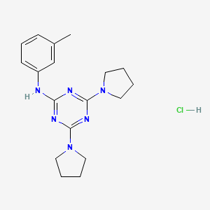 B2536405 4,6-di(pyrrolidin-1-yl)-N-(m-tolyl)-1,3,5-triazin-2-amine hydrochloride CAS No. 1179489-34-9