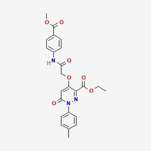 molecular formula C24H23N3O7 B2536477 ethyl 4-({[4-(methoxycarbonyl)phenyl]carbamoyl}methoxy)-1-(4-methylphenyl)-6-oxo-1,6-dihydropyridazine-3-carboxylate CAS No. 899943-11-4