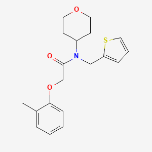 molecular formula C19H23NO3S B2536487 2-(2-methylphenoxy)-N-(oxan-4-yl)-N-[(thiophen-2-yl)methyl]acetamide CAS No. 1797182-28-5