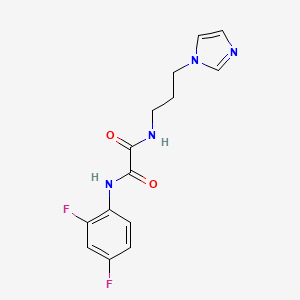 molecular formula C14H14F2N4O2 B2536489 N'-(2,4-difluorophenyl)-N-[3-(1H-imidazol-1-yl)propyl]ethanediamide CAS No. 898356-89-3