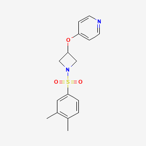 molecular formula C16H18N2O3S B2536490 4-{[1-(3,4-Dimethylbenzenesulfonyl)azetidin-3-yl]oxy}pyridine CAS No. 2380084-79-5