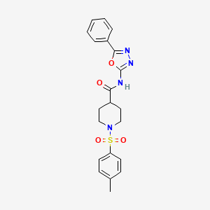 1-(4-methylbenzenesulfonyl)-N-(5-phenyl-1,3,4-oxadiazol-2-yl)piperidine-4-carboxamide