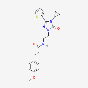 N-(2-(4-cyclopropyl-5-oxo-3-(thiophen-2-yl)-4,5-dihydro-1H-1,2,4-triazol-1-yl)ethyl)-3-(4-methoxyphenyl)propanamide