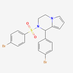 molecular formula C19H16Br2N2O2S B2536507 2-(4-bromobenzenesulfonyl)-1-(4-bromophenyl)-1H,2H,3H,4H-pyrrolo[1,2-a]pyrazine CAS No. 899949-01-0