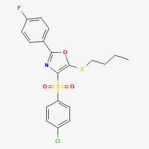 5-Butylsulfanyl-4-(4-chlorophenyl)sulfonyl-2-(4-fluorophenyl)-1,3-oxazole