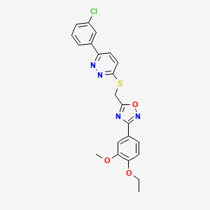 3-(3-Chlorophenyl)-6-({[3-(4-ethoxy-3-methoxyphenyl)-1,2,4-oxadiazol-5-yl]methyl}sulfanyl)pyridazine