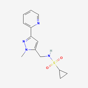 N-[(2-Methyl-5-pyridin-2-ylpyrazol-3-yl)methyl]cyclopropanesulfonamide