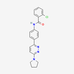 2-chloro-N-[4-(6-pyrrolidin-1-ylpyridazin-3-yl)phenyl]benzamide