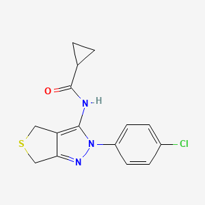N-(2-(4-chlorophenyl)-4,6-dihydro-2H-thieno[3,4-c]pyrazol-3-yl)cyclopropanecarboxamide