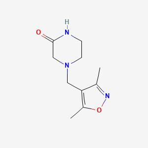 molecular formula C10H15N3O2 B2536534 4-[(3,5-dimethyl-1,2-oxazol-4-yl)methyl]piperazin-2-one CAS No. 1110821-59-4